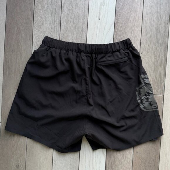 Darc Sport Black Athletic Shorts with Wolf Design - Picture 2 of 4